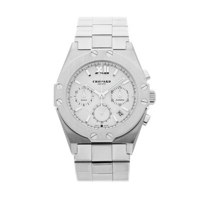 Chopard St. Moritz Chronograph Steel Auto 38mm White Dial Bracelet 26/8386