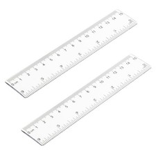 2 Pack 6 inch Clear Plastic Ruler Straight Shatterproof Transparent Rulers for O