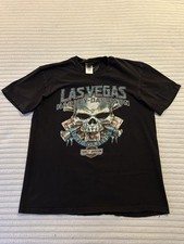 Harley Davidson 2015 Las Vegas Skull Print Graphic T-shirt Size XL