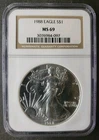 1988 $1 American Silver Eagle Dollar NGC MS69