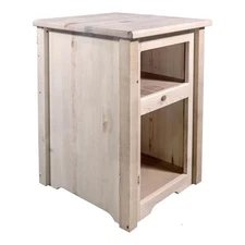 Pemberly Row Modern Transitional Solid Wood End Table in Natural