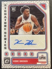 2023-24 Panini Optic Signature Series Silver Prizm Kobe Brown  Auto RC SS-BRW