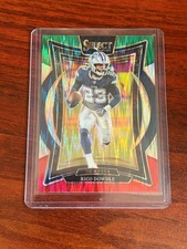 2024 Panini Select - Concourse Rico Dowdle #90 Black & Red Shock Prizm