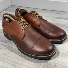 Olukai Walino Mens Size 12 Brown Leather Lace Up Casual Oxford Shoes