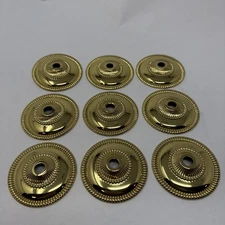 Vintage Pressed Brass Socket Bobeche Rosette Chandelier Parts Set (9)