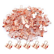 Rose Gold Binder Clips, Mini Paper Clip, Small Paper Clamps 15mm 5/8 inch