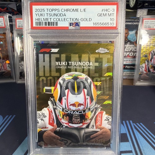 Yuki Tsunoda [Red] #HC-3 2025 Topps Chrome Sapphire Formula 1 Helmet Collection card