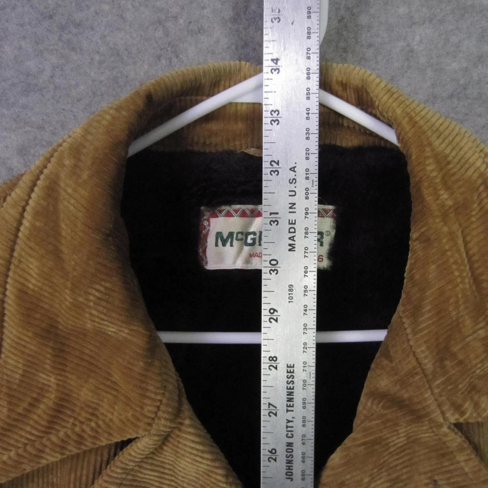 Vintage McGregor Coat Mens 46 Brown Corduroy Wide Wale Sherpa Lined Made USA 70s - Image 3 of 4