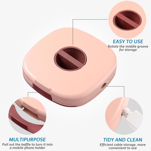 3 Pcs Mobile Phone Data Cable Storage Box Cord Organizer Container Retractable - 第 9/12 張圖片
