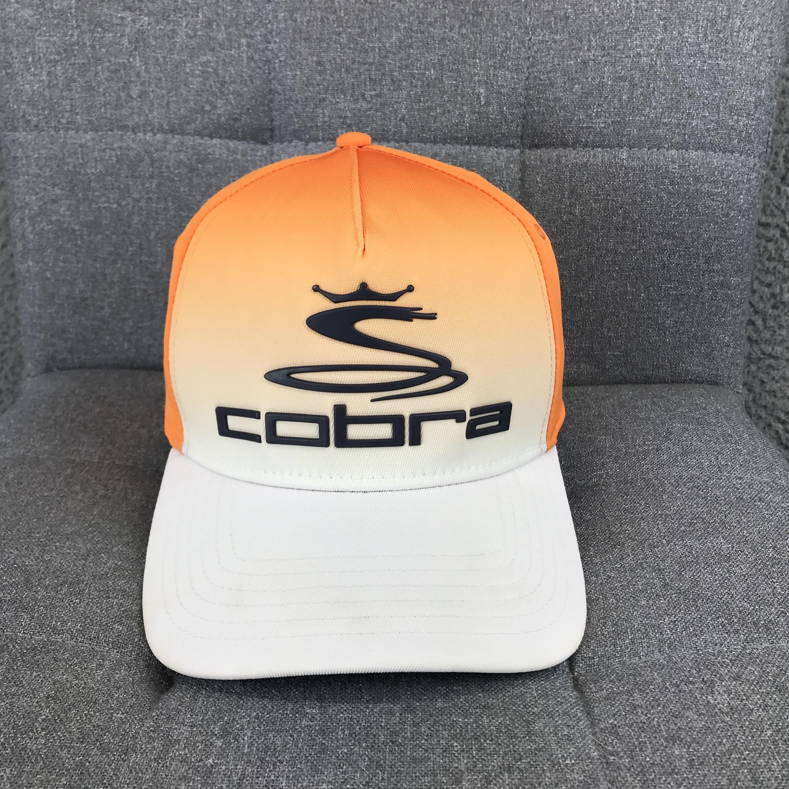Cobra Hat Cap Fitted One Size Orange Mens Golf Logo Baseball Stretch Casual