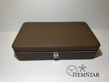 Luxury 12-Slot Leather Case – Taupe Travel Storage Organizer