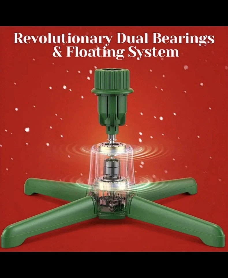 Soporte giratorio musical para árbol de Navidad, anti-inclinación silencioso, hasta 9 pies 120 lb Foto 3 de 4