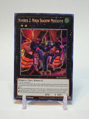 Yugioh! Number 2: Ninja Shadow Mosquito BLCR-EN029 Secret Rare 1st Edition NM