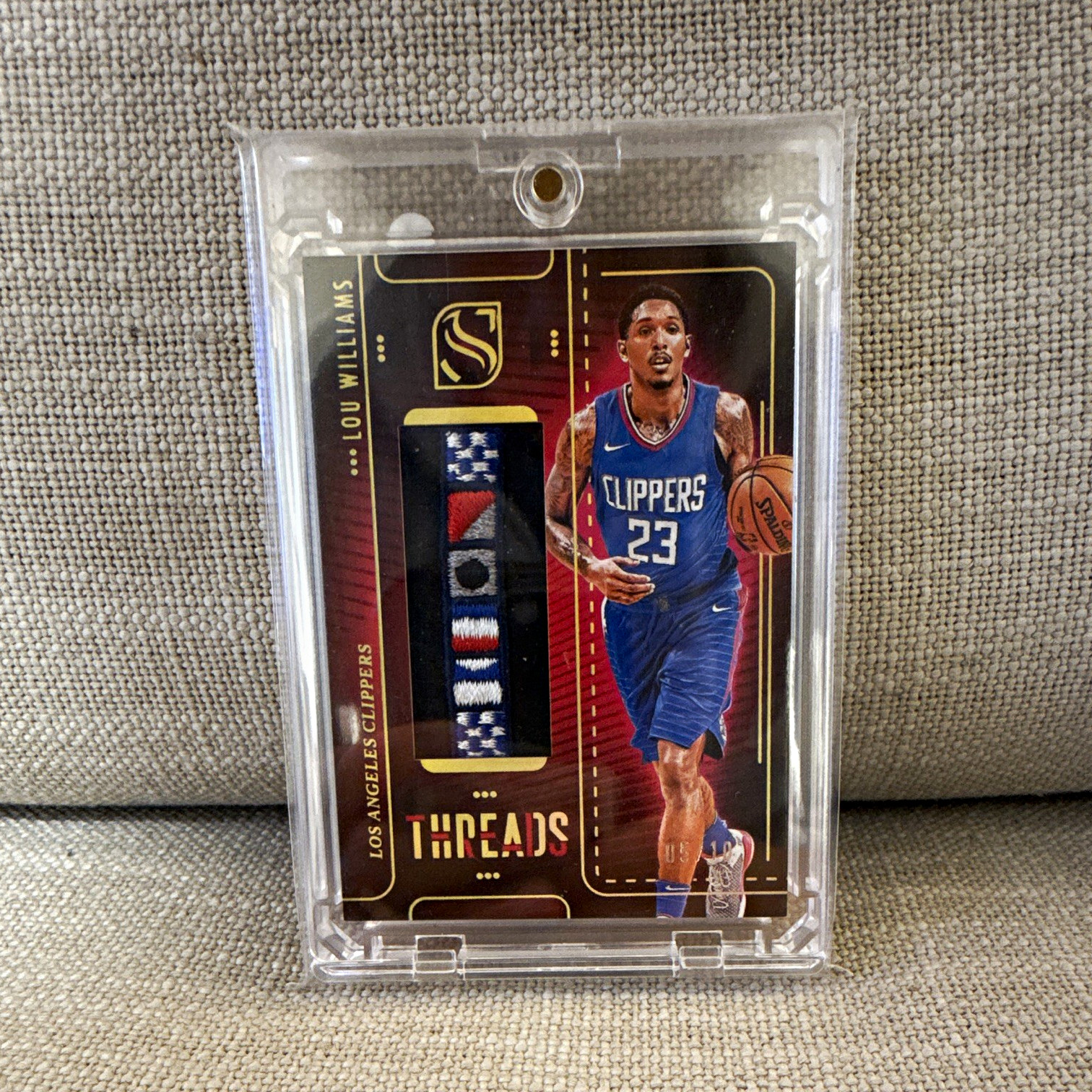 2024-25 Panini Silhouette Lou Williams Threads Gold /10 Game Used Nasty Patch