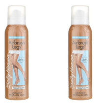 2 Sally Hansen AIRBRUSH LEGS spray-on Leg Makeup MEDIUM GLOW 4.4oz New Sealed