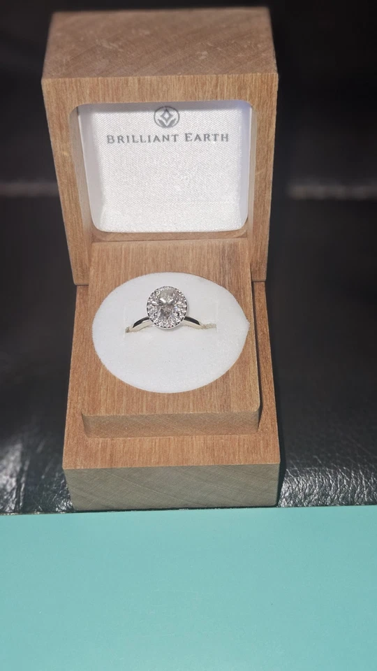 Diamond Engagement Ring Lab Created 3.0 Total CT. Weight 18k White Gold Band - Image 3 of 4