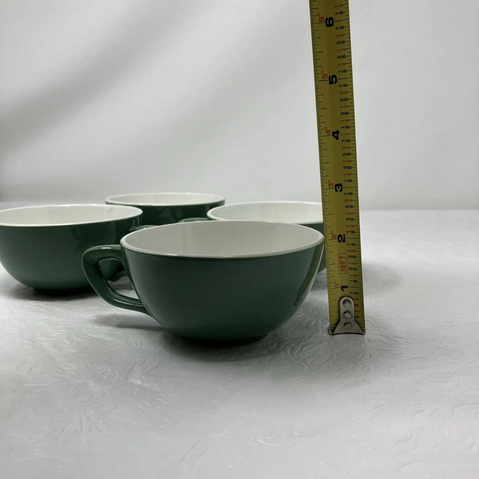 4 tazas de té Taylor Smith Taylor Conversation verde y blanco Foto 2 de 4