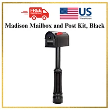 Madison Mailbox and Post Kit, Black