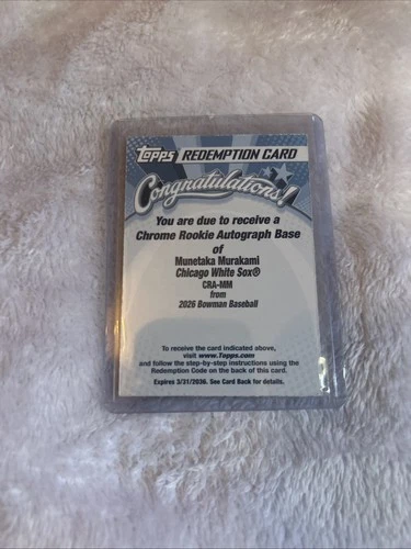 2026 Bowman Munetaka Murakami Chrome Rookie Auto - Base- Redemption #CRA-MM