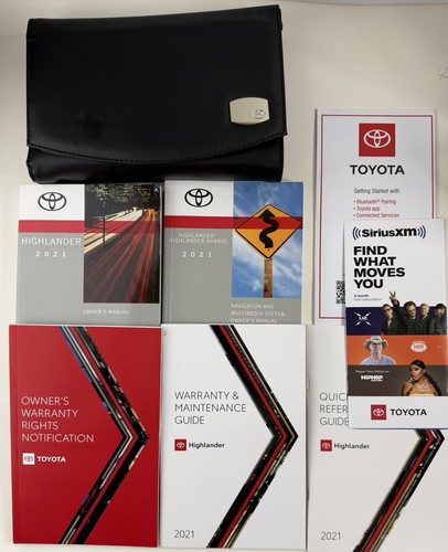 2021 Toyota Highlander Factory Owners Manual Book Set with Storage Case