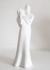 Skulptur Liebespaar "Zweisamkeit" Keramik weiß H 30cm Gilde