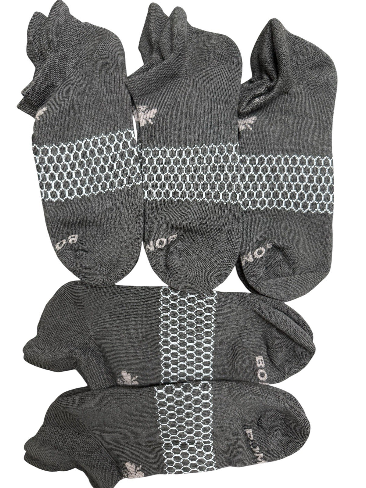 Bombas Black Socks Size L Ankle 5 Pairs NEW