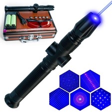 High Power Blue Burning Laser Pointer Visible Dot Torch Light Watt Adjustable US