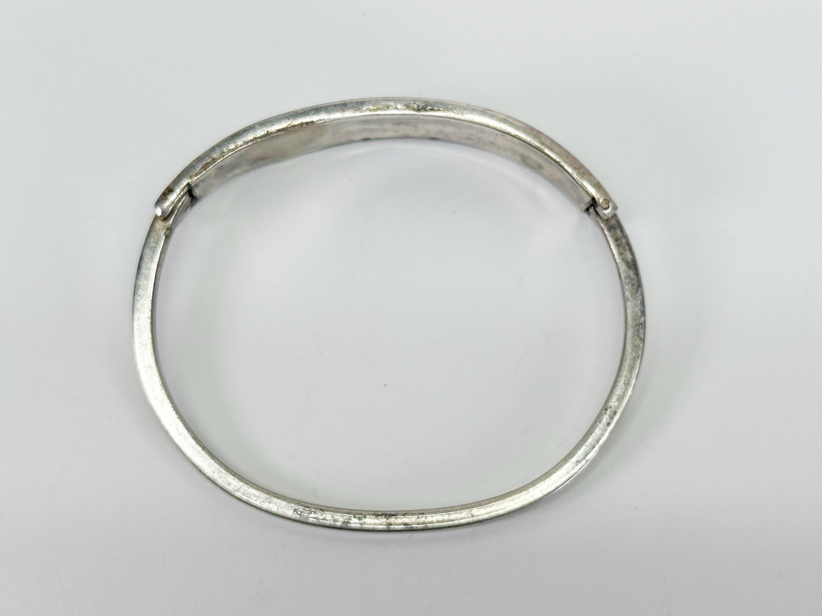 MCM Abalone Hinged Cuff Bangle Bracelet Alpaca Ey… - image 7