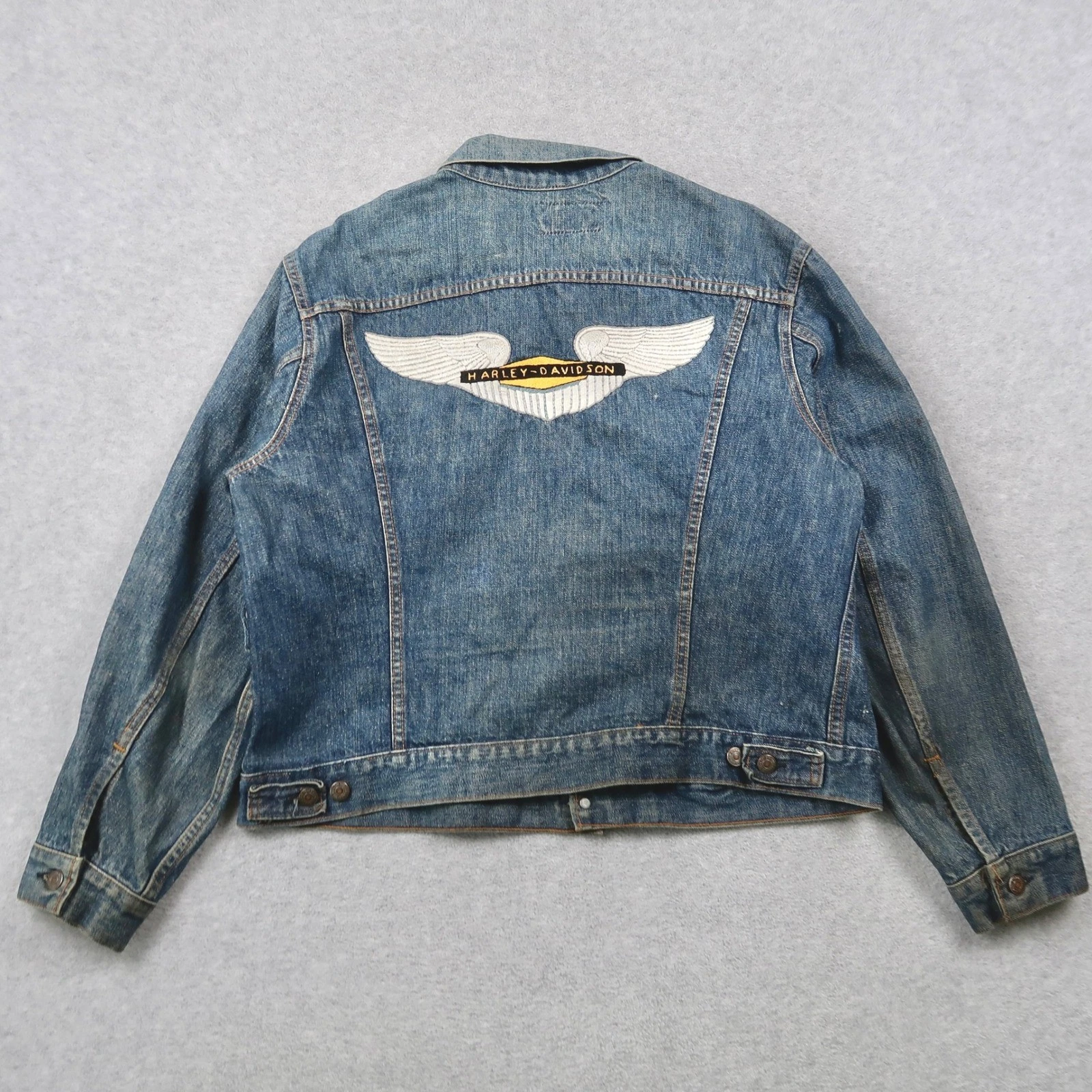 Vintage 70s Levis Harley Davidson L Denim Jacket Mens Blue Embroidered Made USA
Opens in a new windo