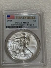 2021 Silver Eagle Type 1  PCGS MS69 First Strike Flag Label ~~ No Spots ~~ (359)