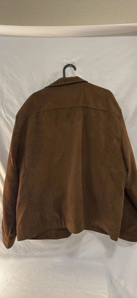 Chaqueta marrón con forro de franela Johnston & Murphy para hombre talla XL Foto 4 de 4