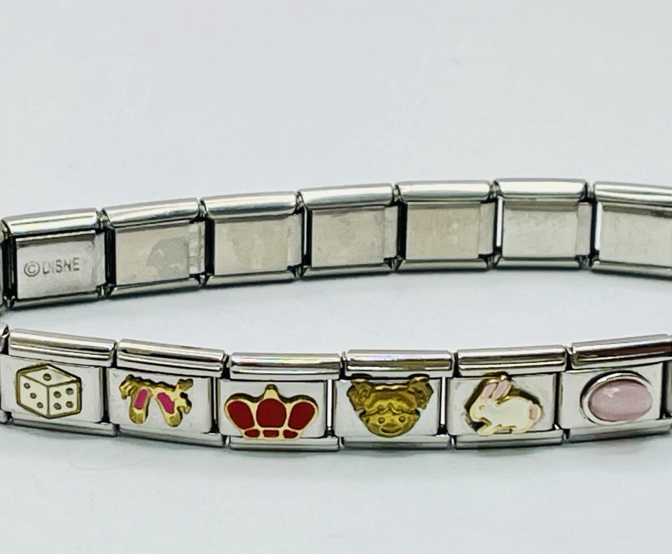 Pulsera Mujer De Colección Acero Inoxidable Elastizada Expansión Multicolor Cristales Disney Foto 3 de 4