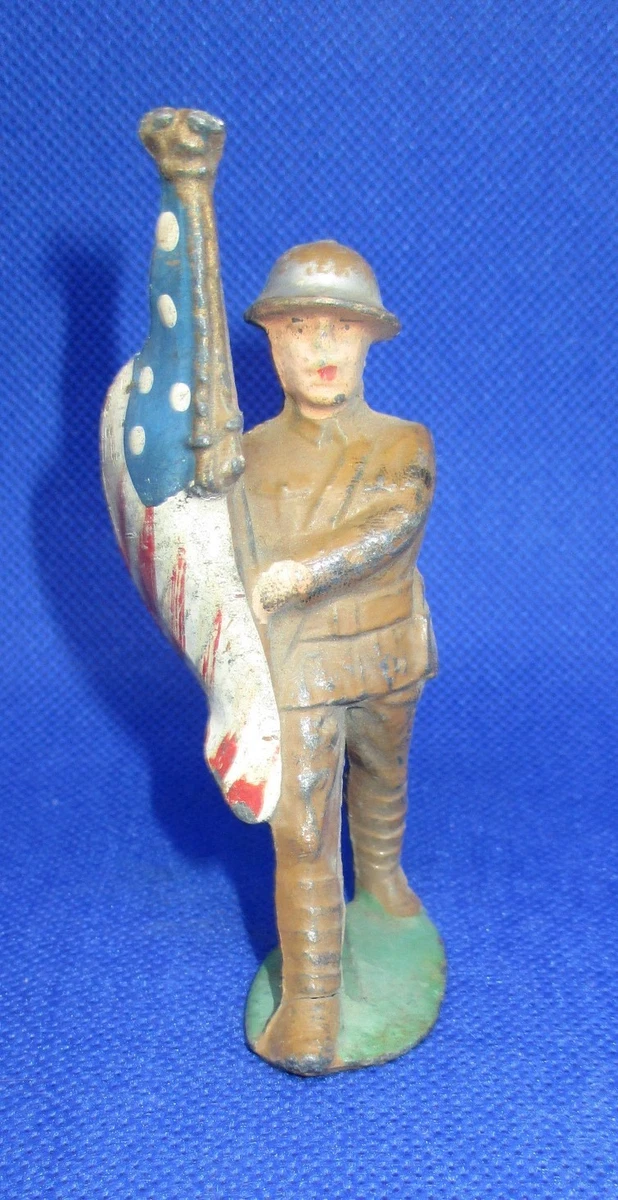 Figurine Soldat Sniper Barclay #703 – Metal Toy Soldier – Vintage Années 1930