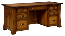 Amish Mission Craftsman Executive Computer Desk Solid Wood Home Office