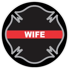 Thin Red Line Wife Firefighter Cross Bumper Sticker Military Vinyl Decal 5"