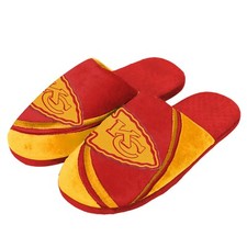 Pair of Kansas City Chiefs Big Logo TONAL Slide Slippers Slip on House shoes NEW