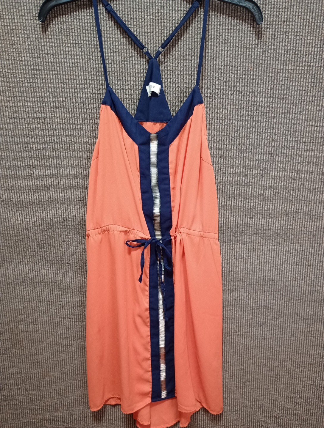 umgee orange spaghetti string v-neck razorback bl… - image 2