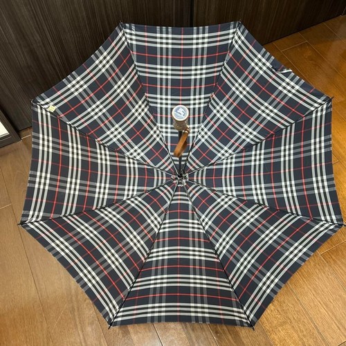 NWT BURBERRY Folding Rain Umbrella Nova Check Plaid Classic Navy Unisex ② - Picture 3 of 10