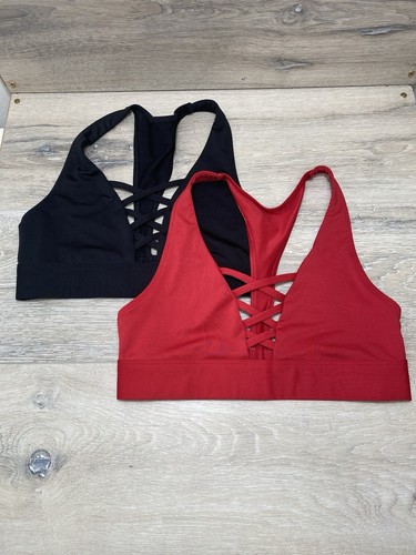 Victoria's Secret pink ultimate t-back strappy front sport bra size S Set Of 2