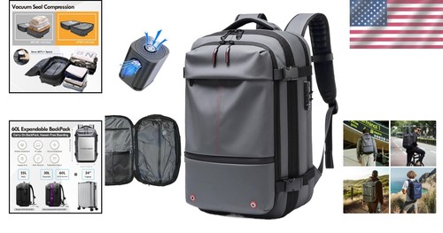 Innovative Vacuum Compression Travel Backpack - Includes Air Pump & 60L Capacity - Picture 2 of 9