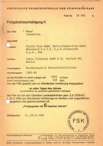 Kino # FSK-Datenblatt # Freigabebescheinigung # A-5 # Buchstabe *** Mei-My *** - Bild 15 von 21