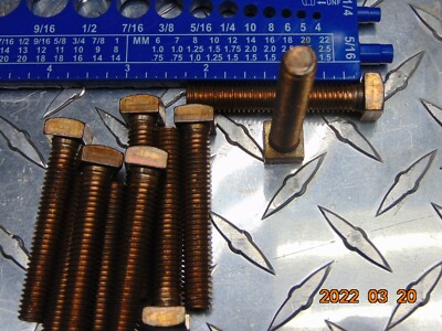 LOT OF 10 SQUARE HEAD Machine Bolt Bronze Silicon 3/8''-16 x 2-1/4''