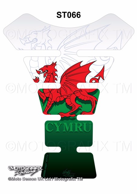 Welsh Dragon Wales Flag Cymru Motorcycle Tank Pad Motografix 3D Gel Protector Welsh Dragon Wales Flag Cymru Motorcycle Tank Pad Motografix 3D Gel Protector