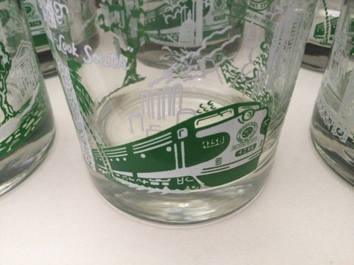 SOUTHERN RAILWAY drinking glasses high ball GORGEOUS - Set of 6 - old fashion - Picture 2 of 6