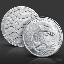 1 oz GSM Silver Eagle Round .999 fine Silver Bullion 1 Troy Ounce 88.89 per troy oz