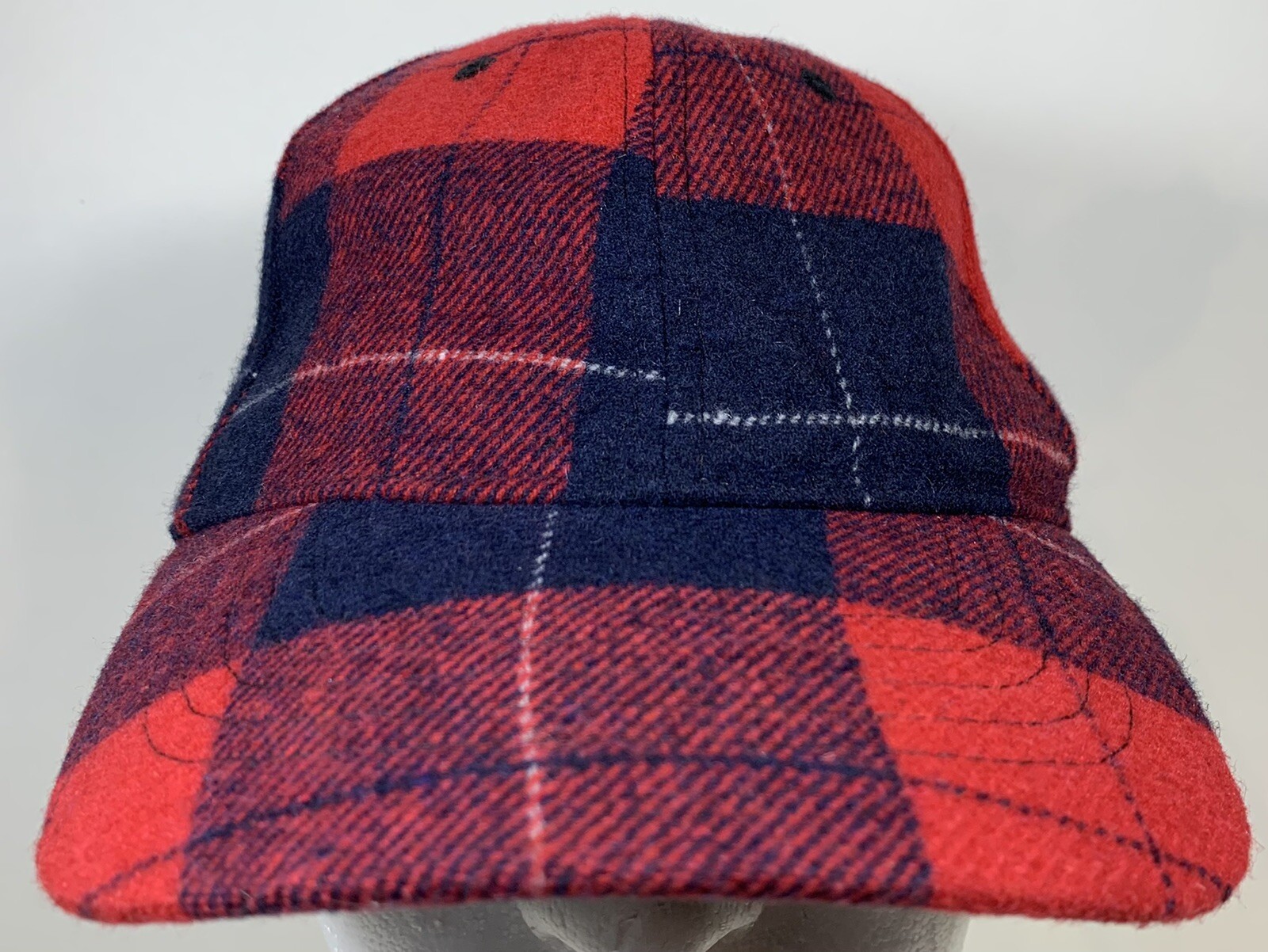 Checkered Blank Hat Gingham Checked Pattern Red C… - image 1