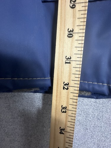 Vintage Blanket Lined Raincoat Mens XL Navy Heavy Hooded Quilted Flannel 90s - Picture 9 of 10