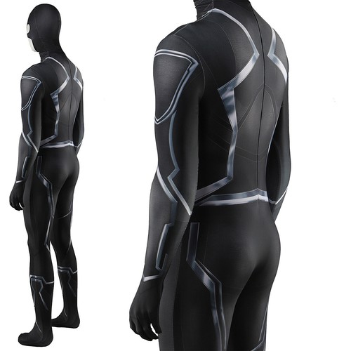 The Black Bolt Jumpsuit Superhero 3D Suit Cosplay Costume Zentai Halloween Party - Picture 9 of 17
