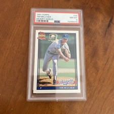 1991 Topps Desert Shield #25 TIM BELCHER PSA 8 DODGERS AUTHENTIC