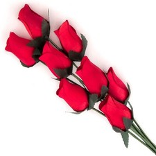 RED Rose Stems Wooden Roses Artificial Bright Vibrant 8-100-Gift-Craft- Bouquet